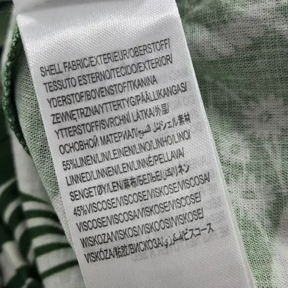 Farm Rio Macaw Elegance Romper Green White Women's XL Palm Print NEW FLAWS